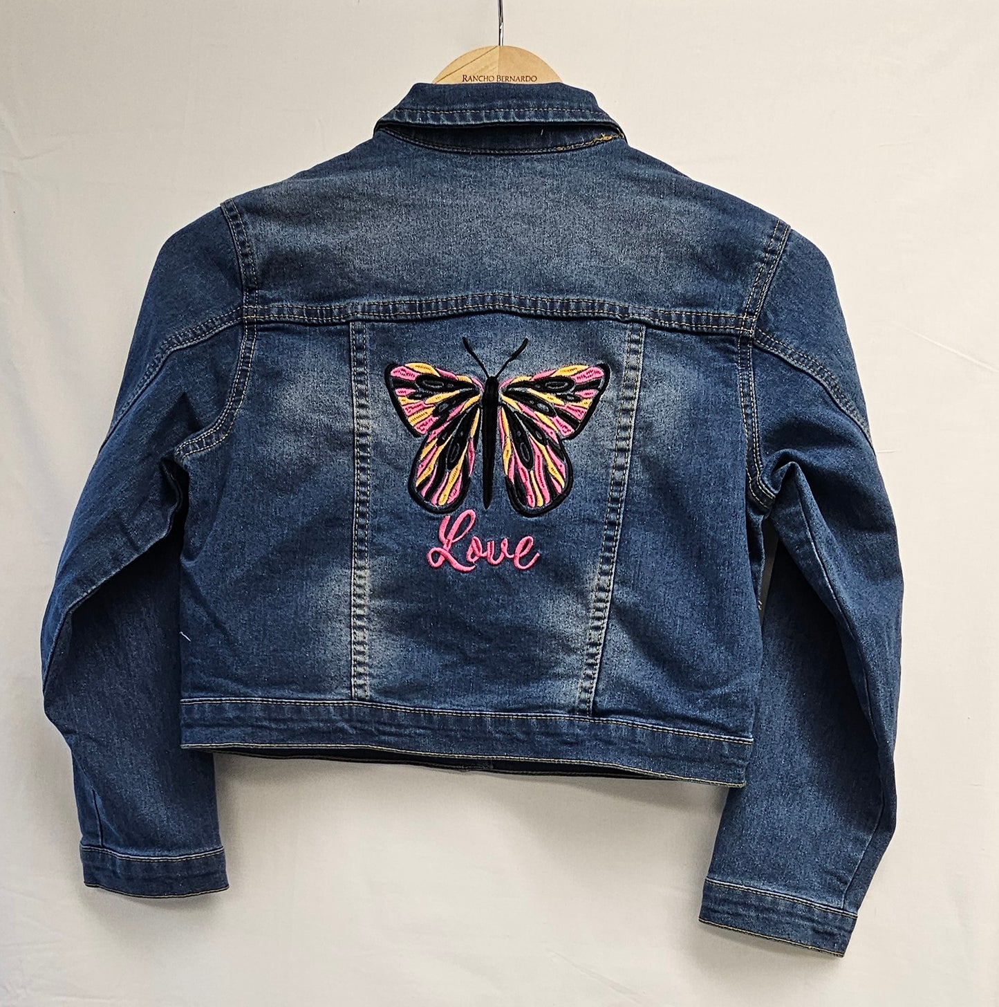 Butterfly Embroidered Denim Jacket - Love Edition