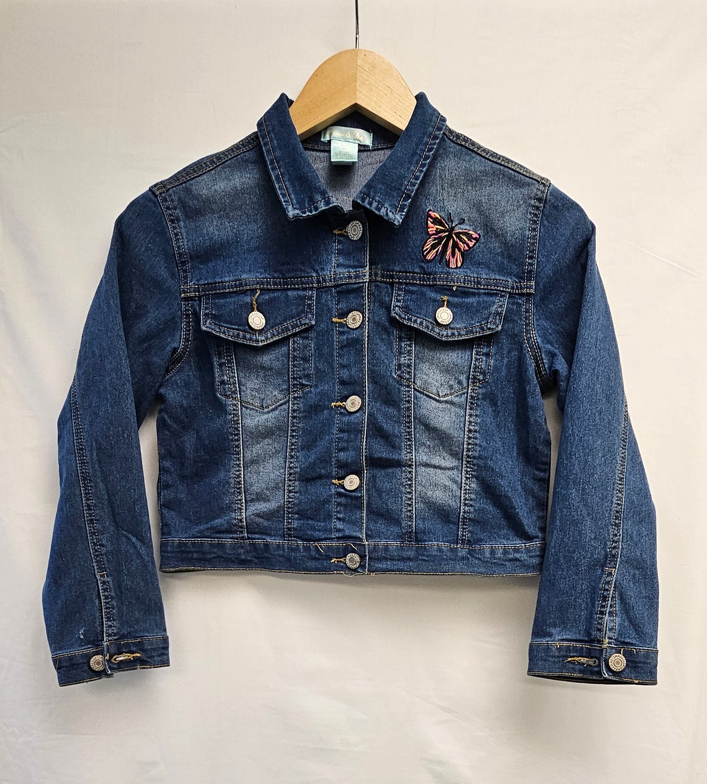 Butterfly Embroidered Denim Jacket - Love Edition