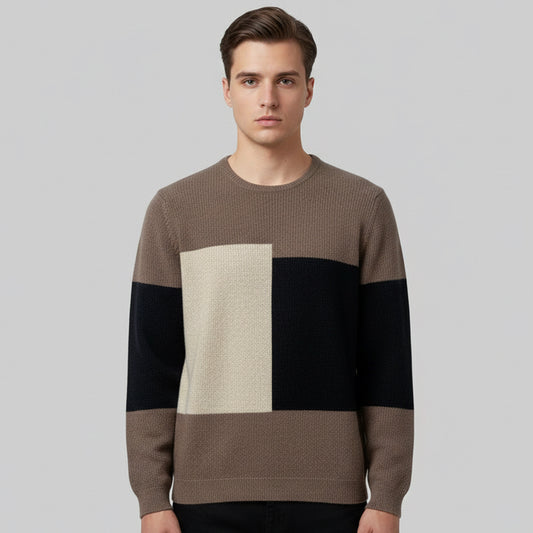 Color Block Crewneck Sweaters - Men's Edition
